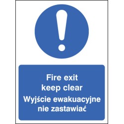 Fire Exit Keep Clear (English / Polish)