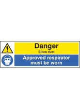 Danger - Silica Dust Approved Respirator Must be Worn