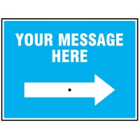 Your Message Here - Reflex Sign with Reversible Arrow