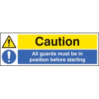 Caution - All Guards Must be in Position Before Starting