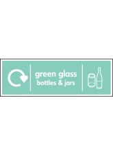 WRAP Recycling Sign - Green Glass Bottles & Jars
